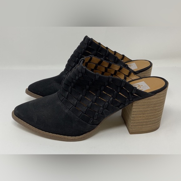 DV by Dolce Vita Taya Block Heel Mules Black 7.5 - Picture 2 of 9